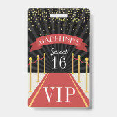 Custom Red Carpet VIP Pass 16 . Geburtstag Ausweis (Vorderseite)