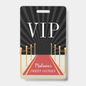Custom Red Carpet VIP Pass 16 . Geburtstag Ausweis (Vorderseite)
