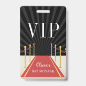 Custom Red Carpet VIP Pass Bat Mitzvah Ausweis (Front)