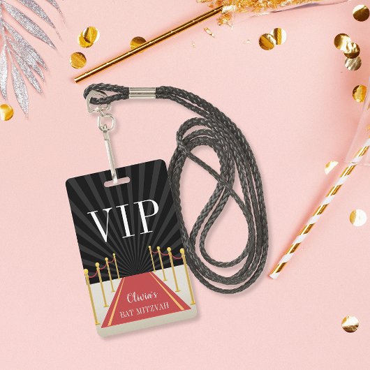 Custom Red Carpet VIP Pass Bat Mitzvah Ausweis