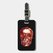 Custom Red Chrome Skull Luggage Tag Gepäckanhänger (Vorderseite vertikal)