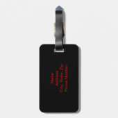 Custom Red Chrome Skull Luggage Tag Gepäckanhänger (Rückseite vertikal)