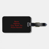Custom Red Chrome Skull Luggage Tag Gepäckanhänger (Rückseite horizontal)