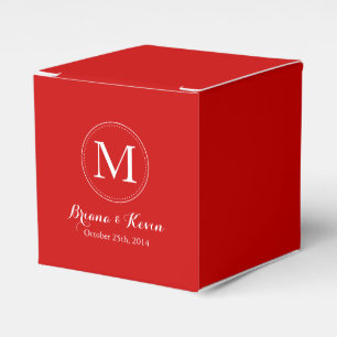 Custom Red Coloed Monogram Bevorzugte Boxen Geschenkschachtel