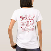 Custom Red Coquette Bridesmaid Bachelorette Party  T-Shirt (Rückseite)