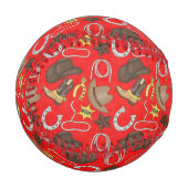 Custom Red Cowboy Way Baseball (Vorderseite Links)