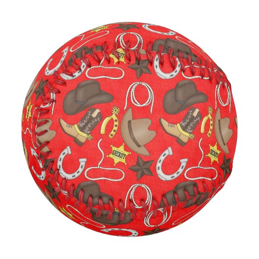 Custom Red Cowboy Way Baseball (Vorderseite Links)