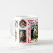 Custom Red Doodle Frame 8-Foto Collage Kaffeetasse (Vorderseite Links)