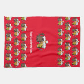 Custom Red DREI BIERS Geschirrtuch (Horizontal)