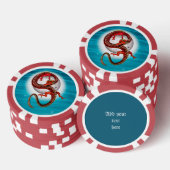 Custom Red Eastern Dragon - Mythische Kreatur Pokerchips (Stapel)