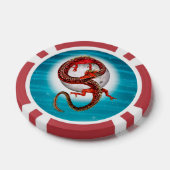 Custom Red Eastern Dragon - Mythische Kreatur Pokerchips (Einzeln)