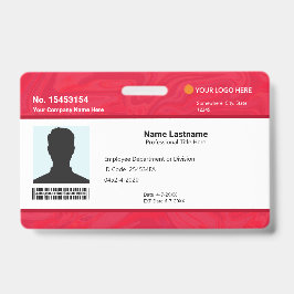 Custom Red Employee ID Identification Photo Bar Ausweis