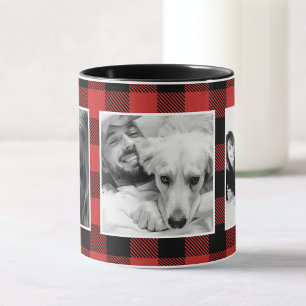 Custom Red Family Foto Buffalo Kariertes Muster Tasse