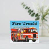 Custom Red Fire Truck Postkarte (Stehend Vorderseite)