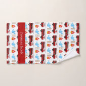 Custom Red Fire Trucks Firetrucks Mustertuch Badhandtuch Set (Handtuch)