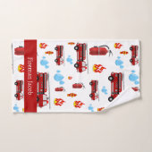 Custom Red Fire Trucks Firetrucks Mustertuch Badhandtuch Set (Handtuch)
