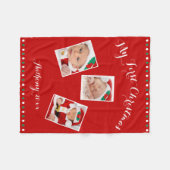 Custom Red Fleece Blankes Mein erstes Weihnachten (Vorderseite (Horizontal))