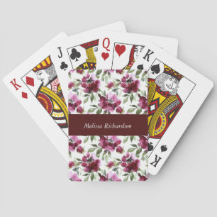 Custom Red Floral Poker Cards Spielkarten