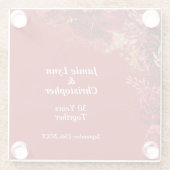 Custom Red Floral Wedding Jubiläum Glasuntersetzer (Rückseite)