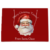 Custom Red from Santa Claus Kinder Weihnachten Große Geschenktüte (Vorderseite)