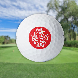 Custom Red Funny Comic Book Love Golfball