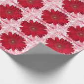 Custom Red Gerber Daisy Foto Geschenkpapier (Ecke)