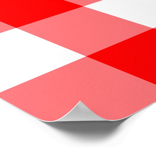 Custom Red Gingham Buffalo Karo Küche Poster (Ecke)