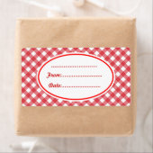 Custom Red Gingham Kitchen Food Geschenketiketten  (Insitu)