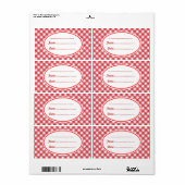 Custom Red Gingham Kitchen Food Geschenketiketten  (Vorne)