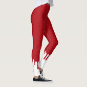 Custom Red Glitter Leggings with White Drips (Rechts)