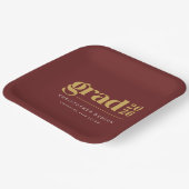 Custom Red Gold 2026 Grad Graduation Pappteller (Gewinkelt)