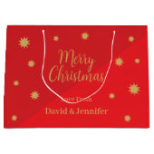 Custom Red & Gold Frohe Weihnachten Große Geschenktüte (Vorderseite)