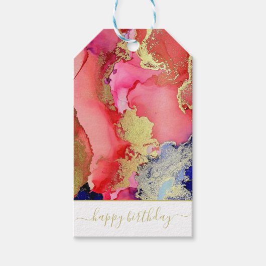 Custom Red Gold Lila Gold Script Schriftart Gesche Geschenkanhänger (Vorderseite)