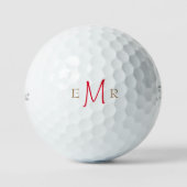 Custom Red & Gold Monogram Titleist VI Golf Balls Golfball (Vorderseite)