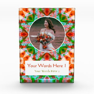 Custom Red Green Christmas Star Wedding Newlyweds Fotoblock