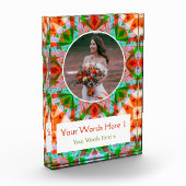 Custom Red Green Christmas Star Wedding Newlyweds Fotoblock (Links)