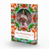 Custom Red Green Christmas Star Wedding Newlyweds Fotoblock (Rechts)