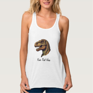 Custom Red Green Dinosaur T-Rex Tyrannosaurus Tank Top