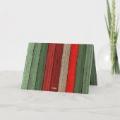 Custom Red Green Woodgrain Muster Urlaub Karte (Rückseite)