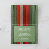Custom Red Green Woodgrain Muster Urlaub Karte (Innenseite)