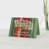 Custom Red Green Woodgrain Muster Urlaub Karte (Vorderseite)
