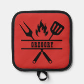 Custom Red Grilling Apron Topflappen (Vorderseite)