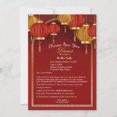 Custom Red Happy Cinese New Year Dinner Einladung (Vorderseite)