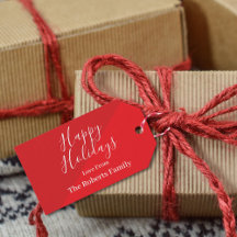 Custom Red Happy Holidays Geschenktasten