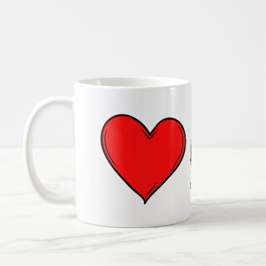 Custom Red Heart Kaffeetasse (Links)