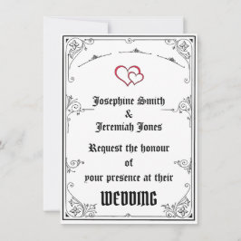 Custom Red Heart Wedding e Card Einladung