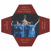 Custom Red High School Senior Foto Abschluss Fußball (Flach)