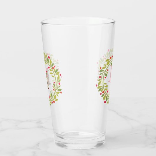 Custom Red Holly Berries Green Blätter Kranz Glas (Rechts)