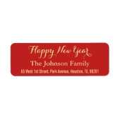 Custom Red Imitate Gold Happy New Year Rücksendead (Vorne)
