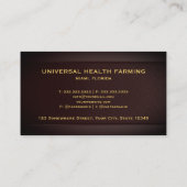 Custom Red Maroon Gold Agriculture Beruflich Visitenkarte (Rückseite)